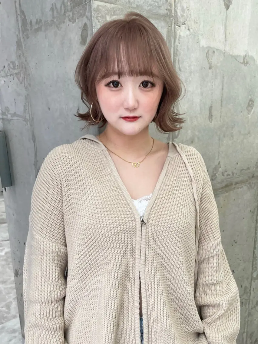 ミディアム カラー ブリーチ ケアブリーチ ハイトーンカラー ブリーチ/ベージュ 💕/momoaのヘアスタイル