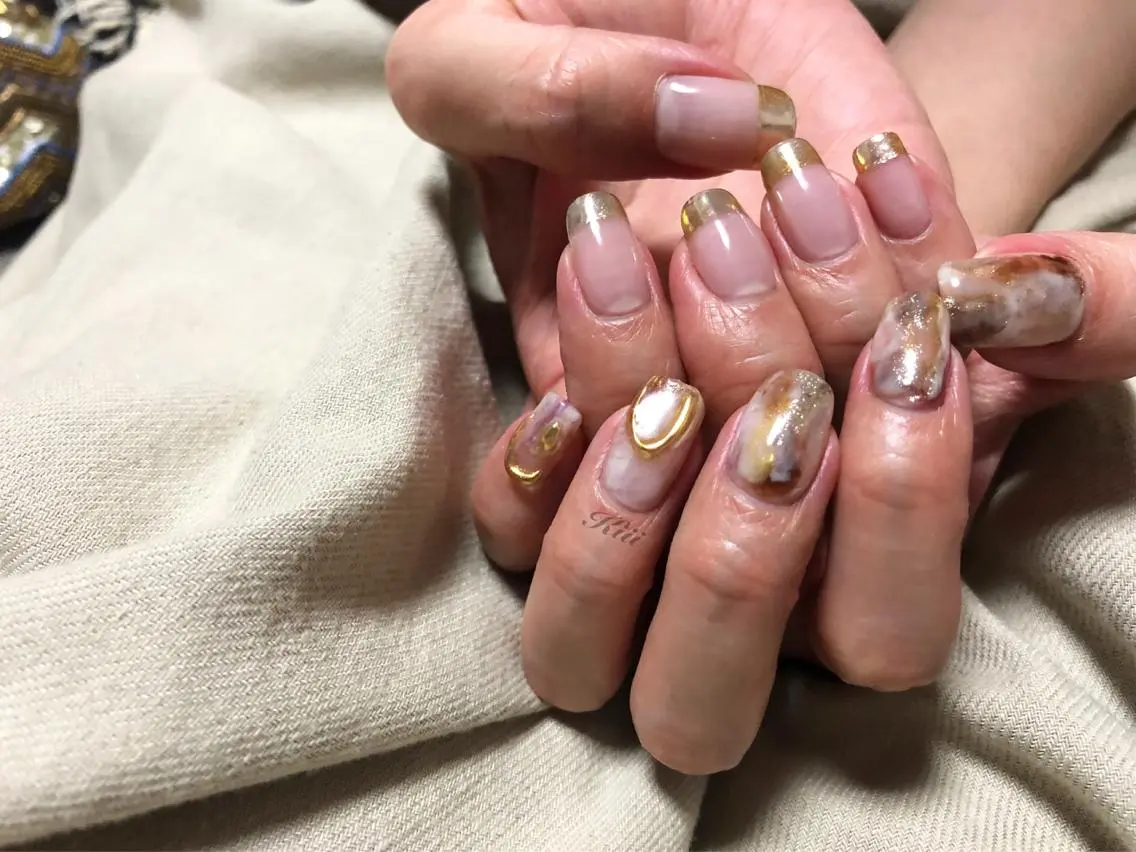 ネイル ハンドネイル フットネイル kiii.__ ✴︎*のネイルデザイン