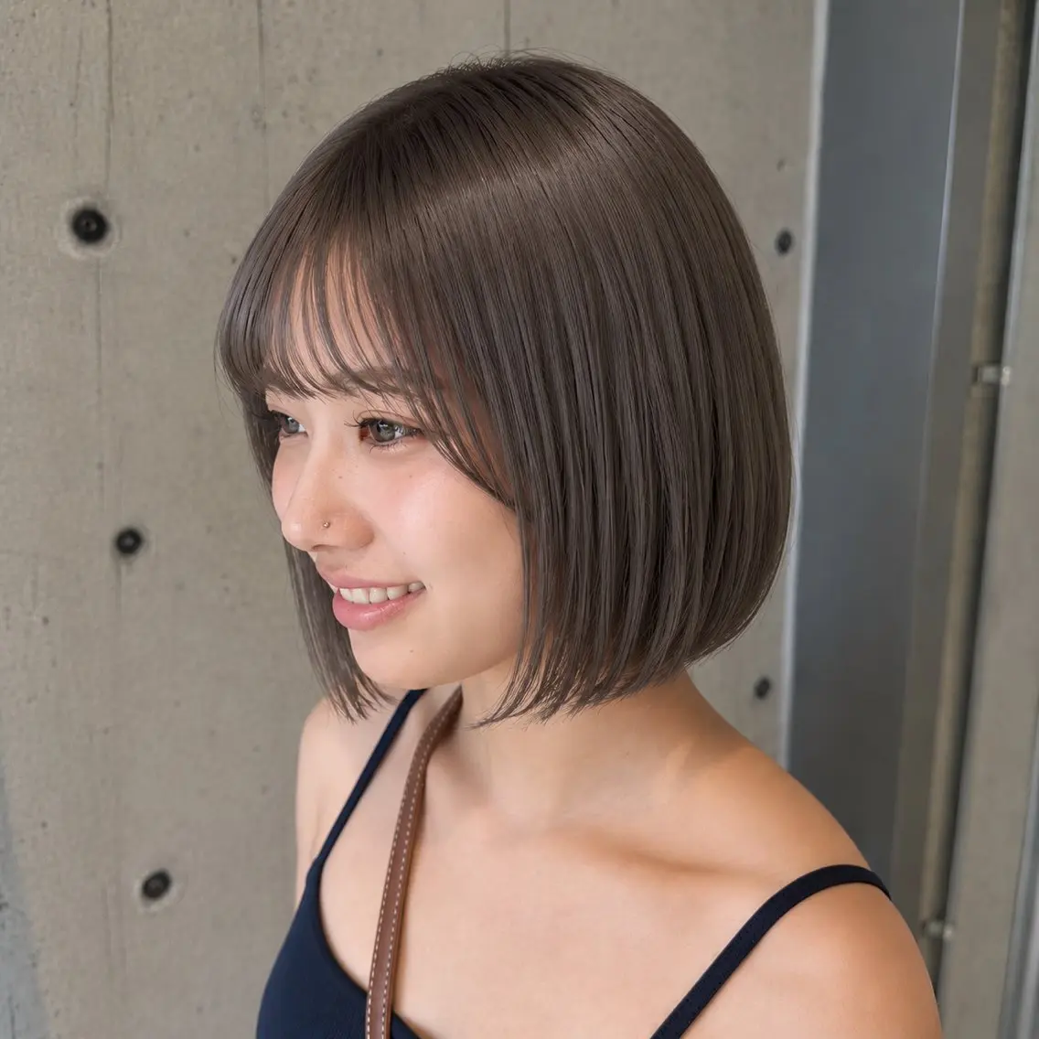 ミディアム カラー ヘアアレンジ カット ヘアカラー トリートメント 垢抜けボブ×透明 感カラーリクト💥のヘアスタイル