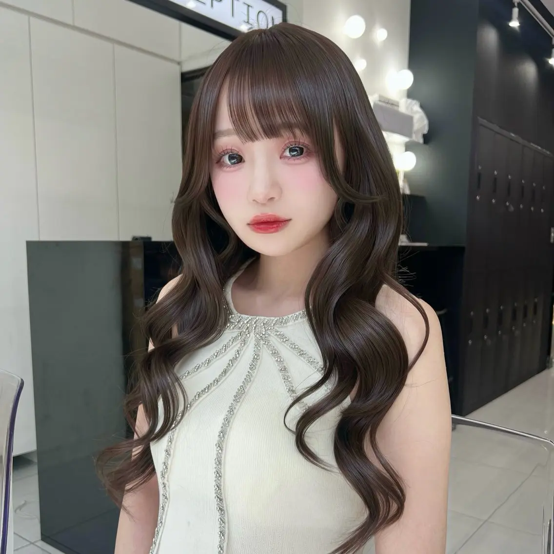 ロング カラー カット ヘアカラー トリートメント ヘッドスパ うる艶カラー×韓国 ヘア/Yumi🎀のヘアスタイル
