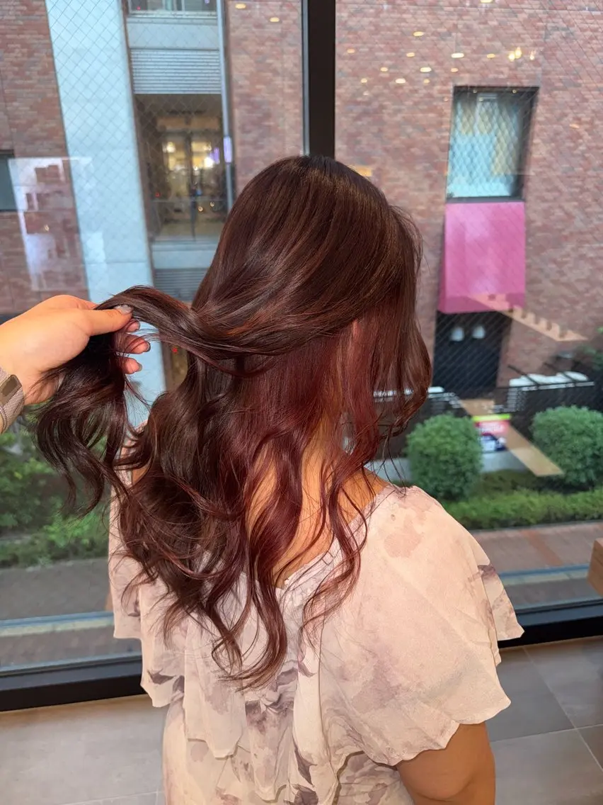 🍒ブリーチなしWcolor🍒Aujua4stepトリートメント付き!の写真