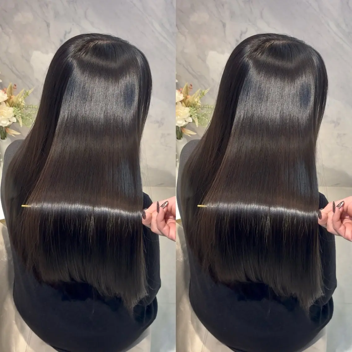 ロング カラー カット ヘアカラー トリートメント ヘッドスパ youres hairのヘアスタイル
