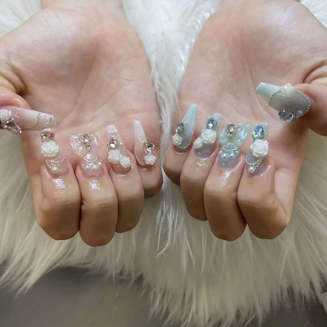 ネイル チークネイル 長さ出し フットネイル マグネットネイル 持ち込み ハンドネイル ANH NAIL ゴテゴテ専門店💎のネイルデザイン