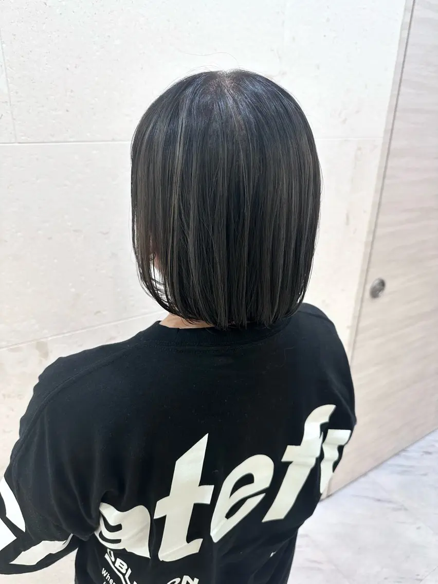 ミディアム カラー ハイライトカラー ハイライト 安田 柚月のヘアスタイル