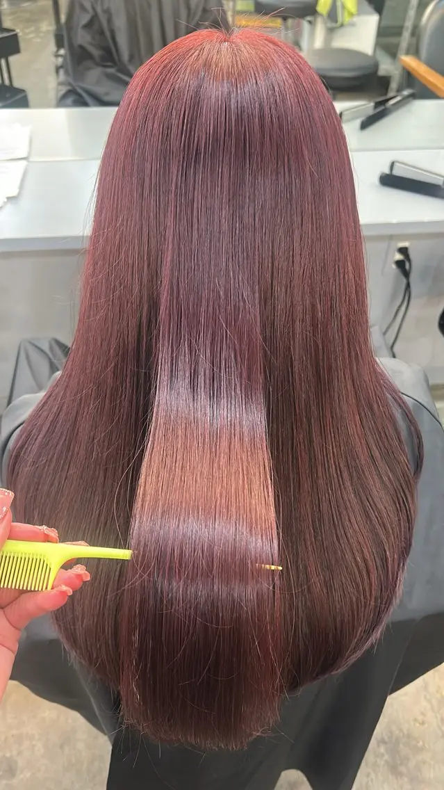 ロング カット ヘアカラー ✂韓国レイヤー 🦋みやび🪽のヘアスタイル