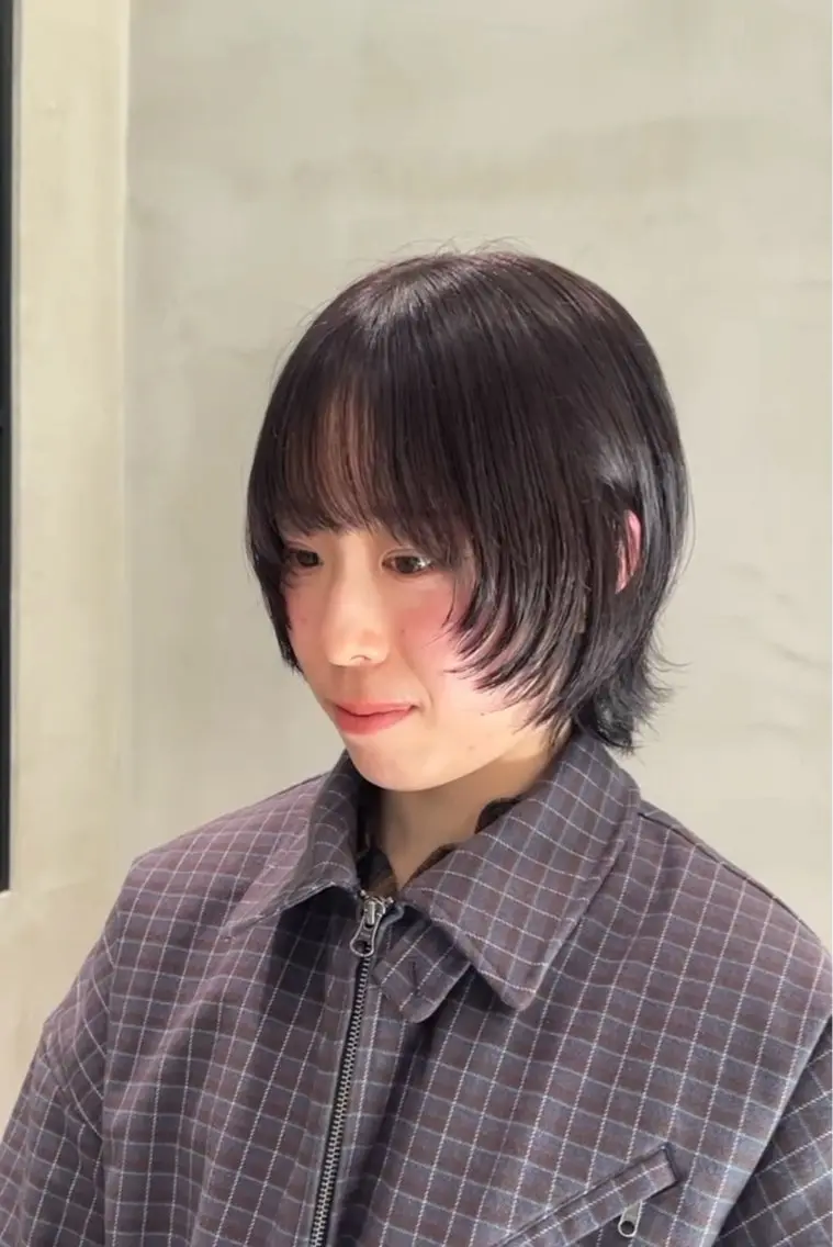 ショート ボブレイヤー ボブ レイヤーカット カット ヘアカラー トリートメント 神戸レイヤーカット 顔周り／骨格診断のヘアスタイル
