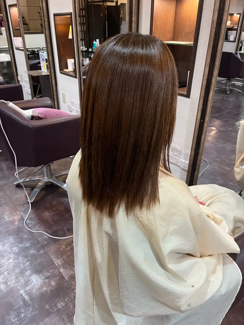 ミディアム 縮毛矯正 髪質改善 田中大貴のヘアスタイル