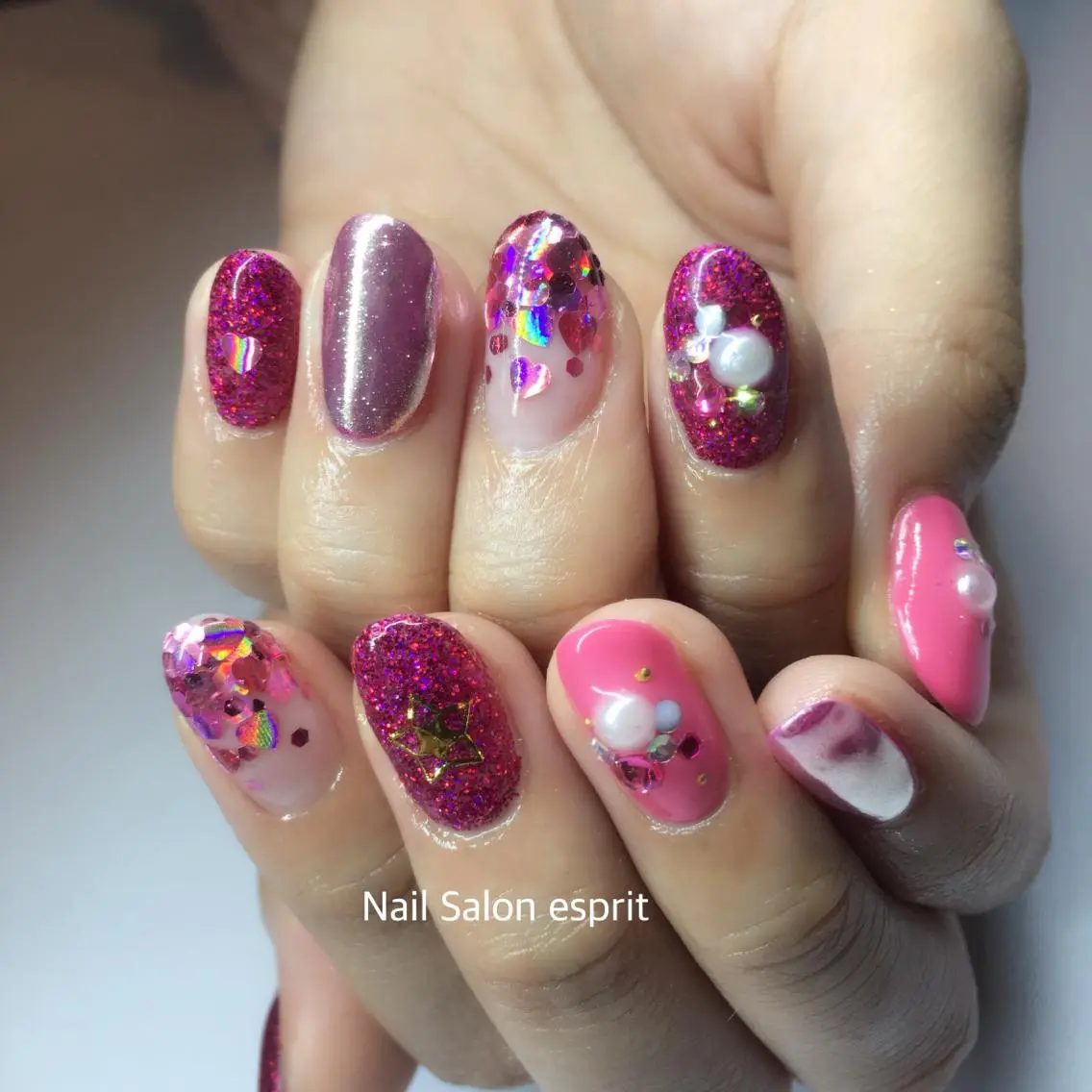 ネイル ピンク Nail Salon espritのネイルデザイン