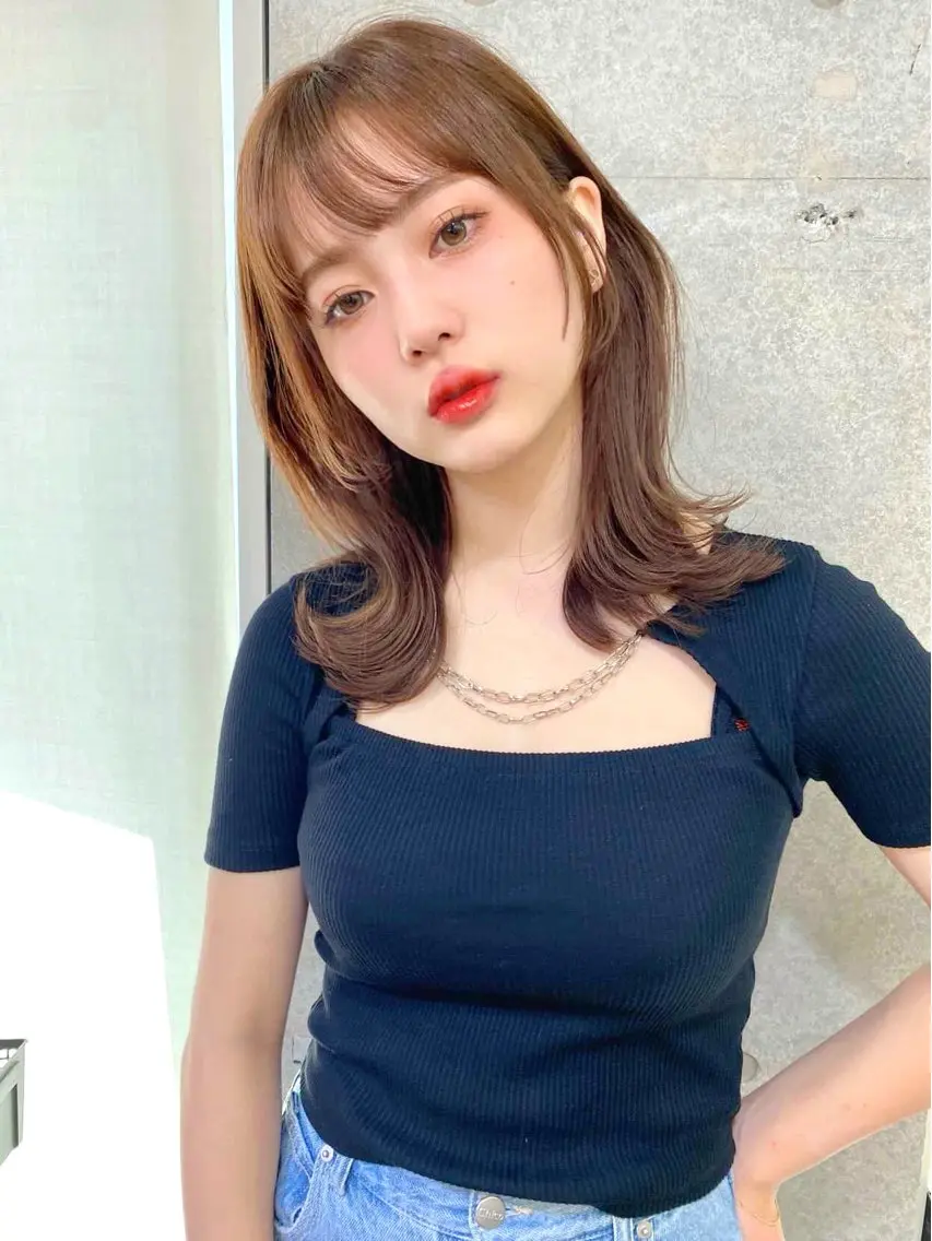 ミディアム カラー 似合わせレイヤー 🇰🇷荒木洋文のヘアスタイル