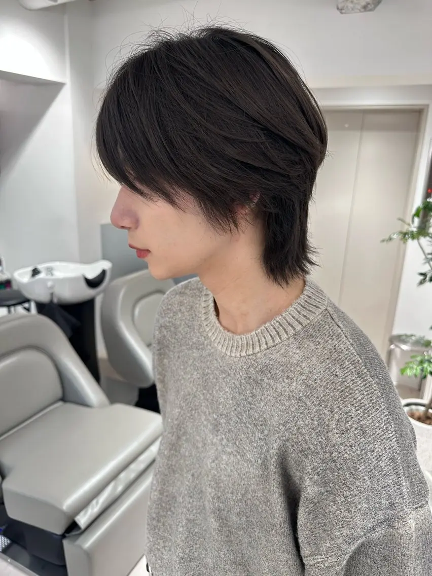メンズ メンズウルフカット ウルフカット カット 縮毛矯正 トリートメント ヘアドネーション/ ショート・ボブのヘアスタイル