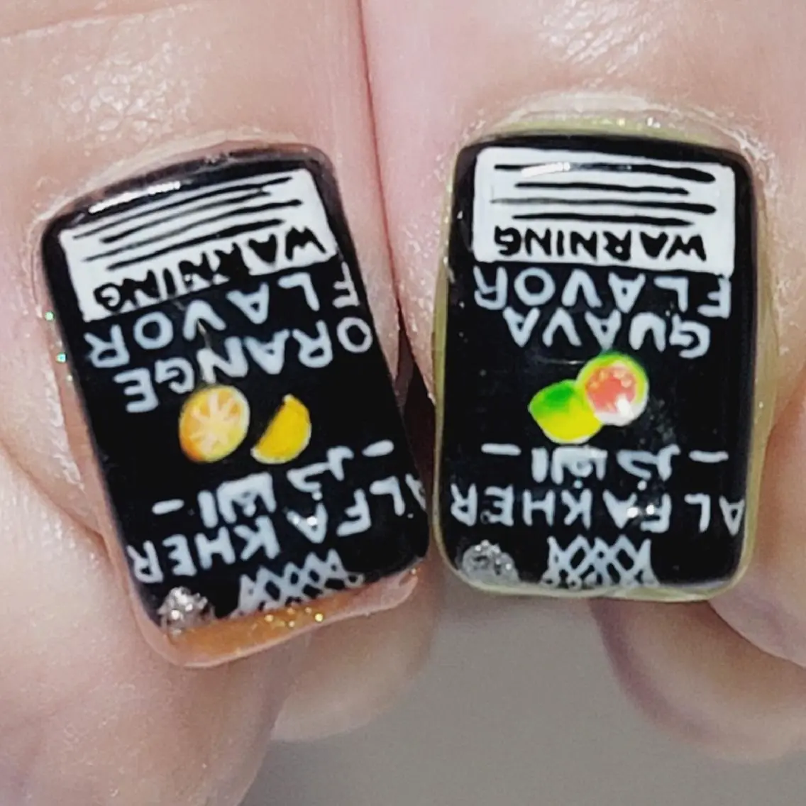 ネイル アートネイル グリーン オレンジ ハンドネイル よしだ ひろきのネイルデザイン