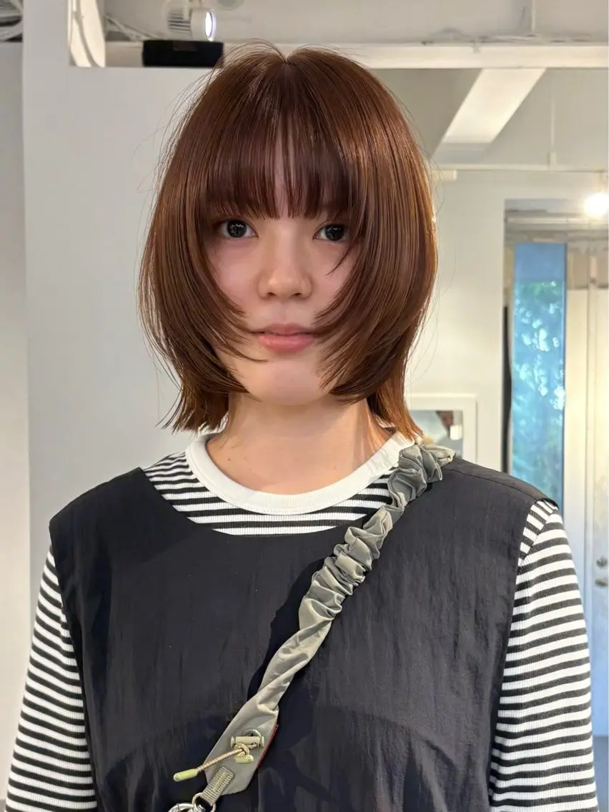 ミディアム カラー カット ヘアカラー トリートメント 村田 りょうやのヘアスタイル