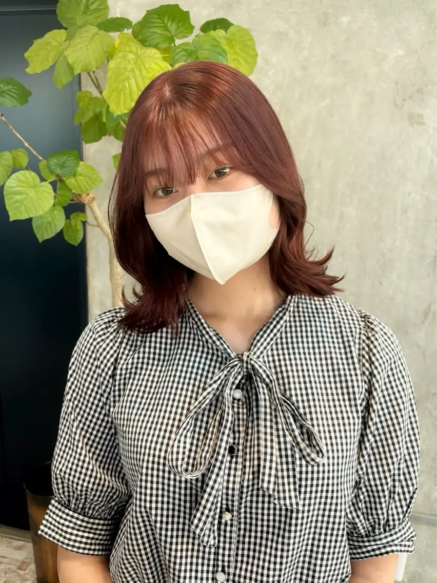 セミロング カラー ピンクカラー ヘアカラー botan🪷☆*。 レ ナのヘアスタイル