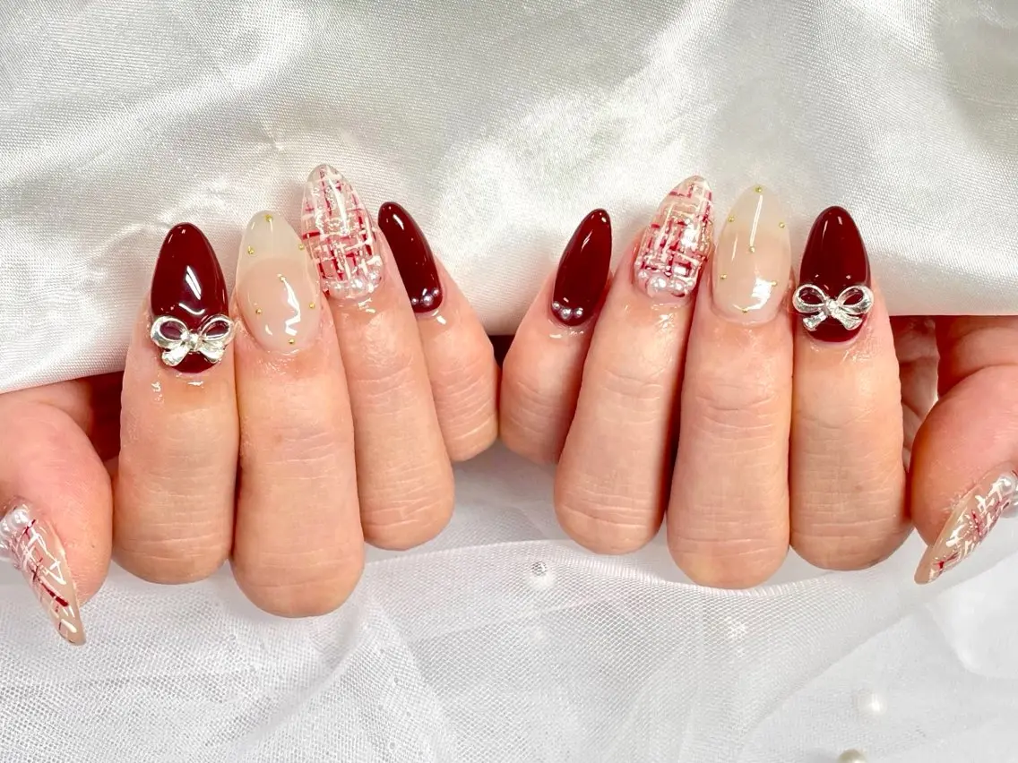 ネイル アートネイル ジェルネイル ハート マグネットネイル 持ち込み ハンドネイル Nail Neige🐈🌙のネイルデザイン