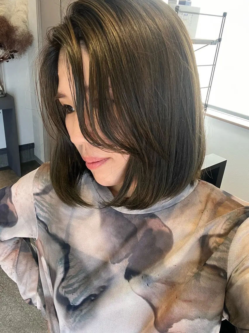 ミディアム カラー カット ヘアカラー 堀越 エリのヘアスタイル