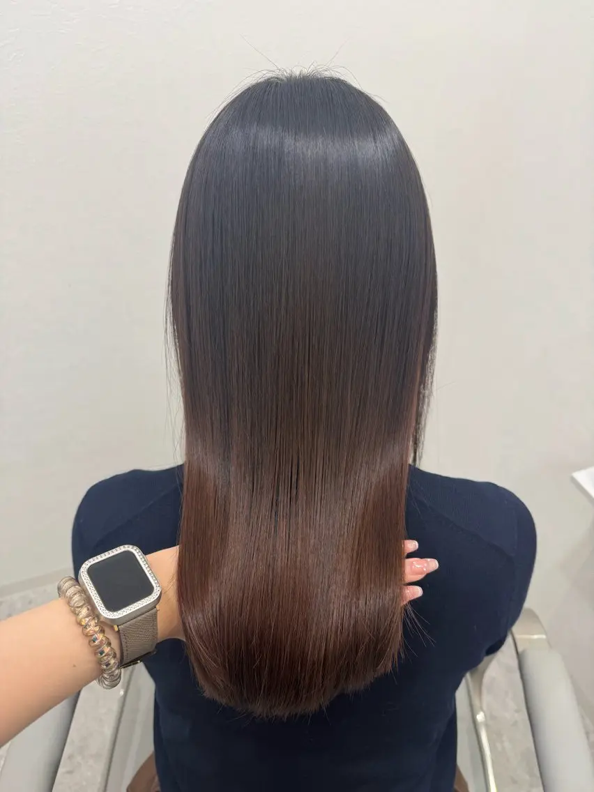 ミディアム 縮毛矯正 💎縮毛矯正/透明感 カラー💎椎葉みひろのヘアスタイル