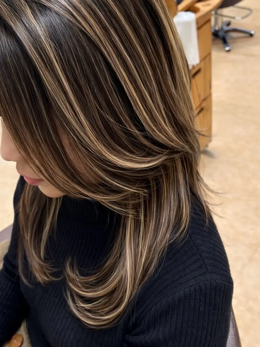 ロング ショートボブ ボブ ハイライト 髪質改善 似合わせカット 瀧澤 一真のヘアスタイル