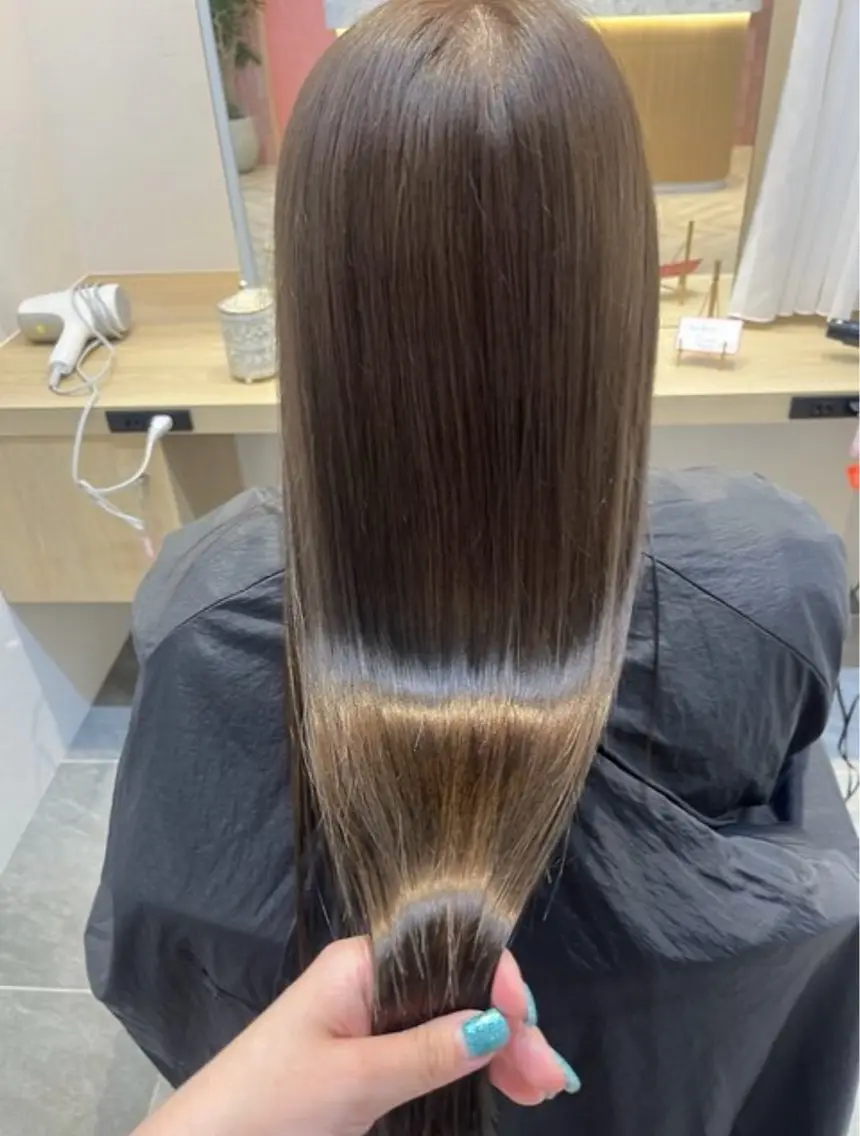 ロング カラー カット ヘアカラー トリートメント 大人韓国レイヤー🫧 暖色カラー/はるのヘアスタイル