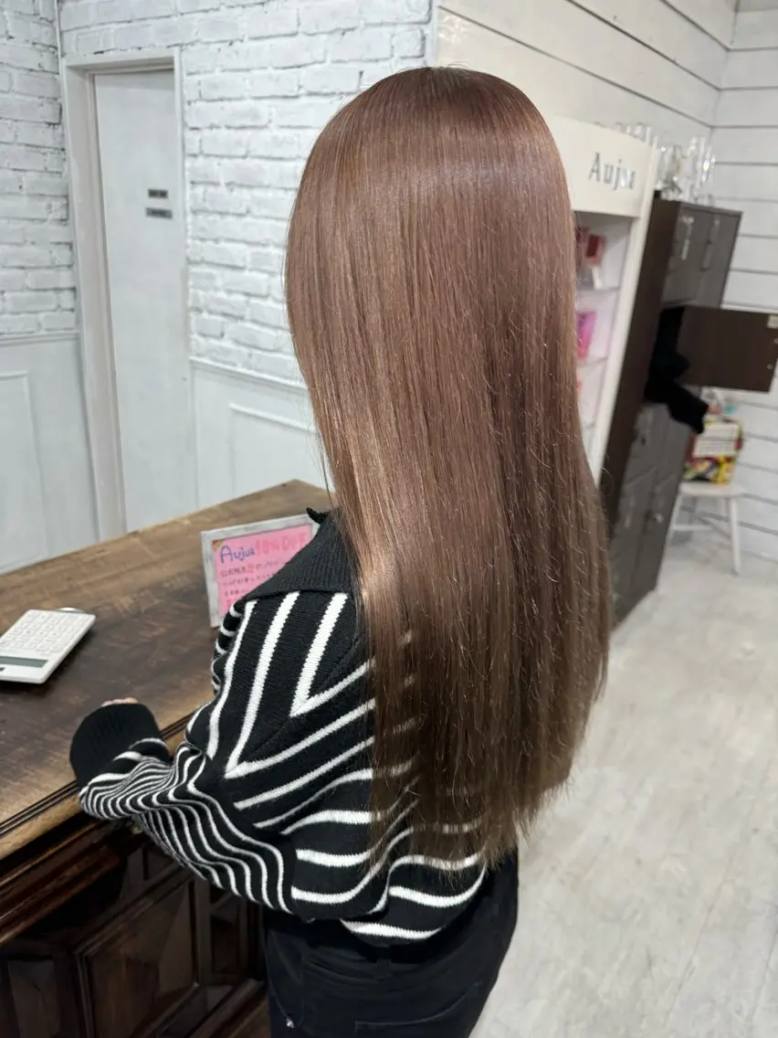 ロング カラー バレイヤージュ ミストバング ベージュカラー ブリーチ 抜きっぱなしブロンド 札幌ブリーチカラー/ ダブルカラー/ドイのヘアスタイル