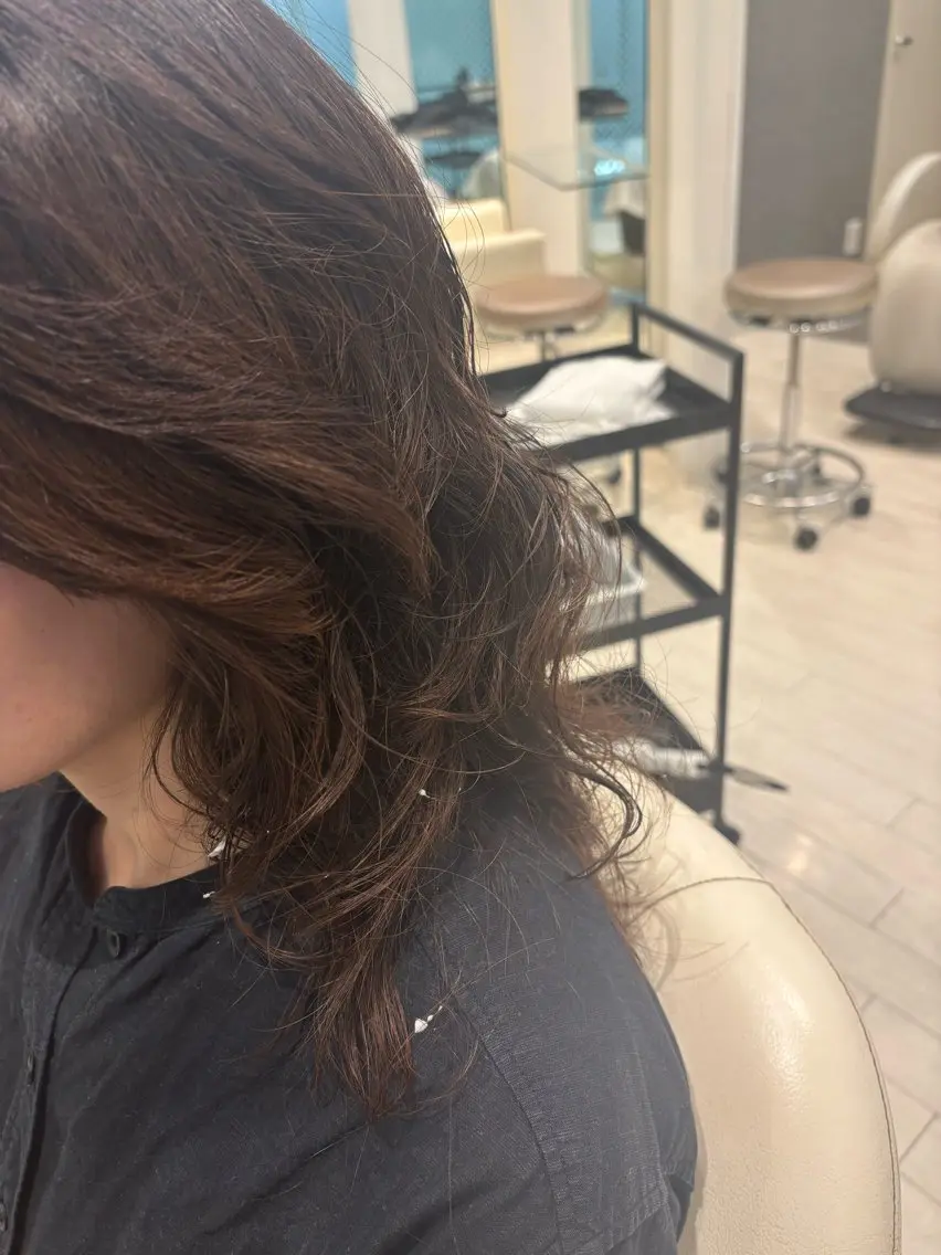 ミディアム ミディアムパーマ カット パーマ 鬼澤 なお子のヘアスタイル