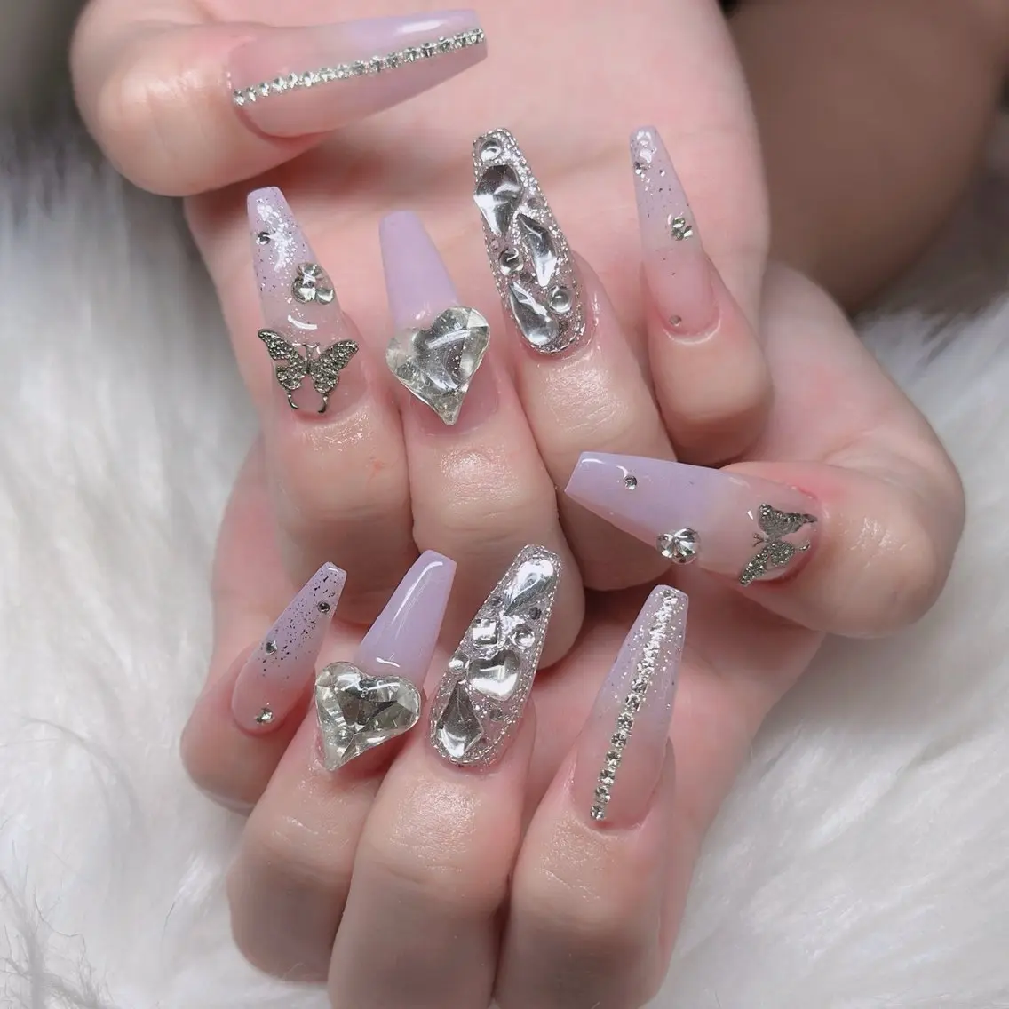 ネイル ロングネイル マグネットネイル リボン 夏ネイル スーパーロングネイル Hani Nail XUKAのネイルデザイン
