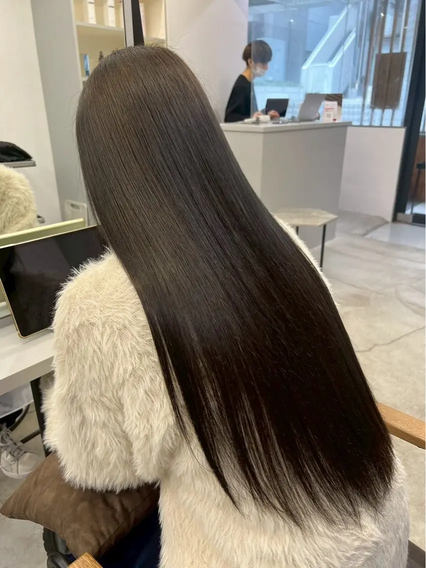 ロング パーマ 縮毛矯正 ハイトーンカラー が絶対可愛い✨泰聖✨のヘアスタイル