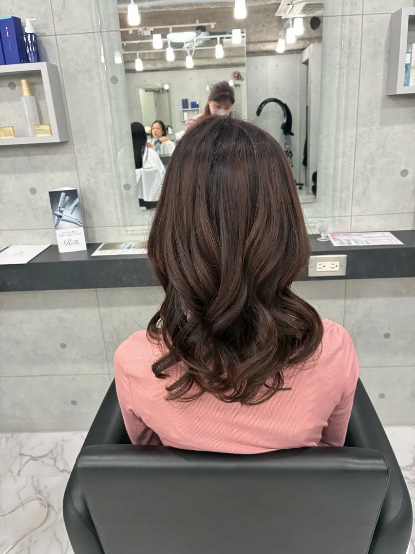 セミロング カラー パーマ Endearing 🌟銀座のヘアスタイル
