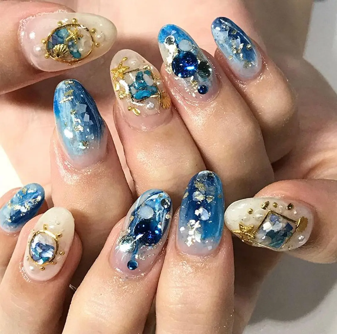 ネイル 渋谷／チップ長さ出し 👑アプレgel-xのネイルデザイン