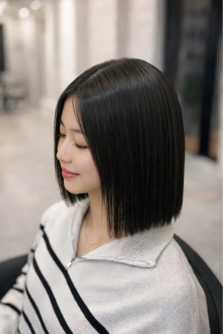 ショート パーマ 縮毛矯正 トリートメント JUNO韓国ヘア MIAN.⋆𝜗𝜚のヘアスタイル