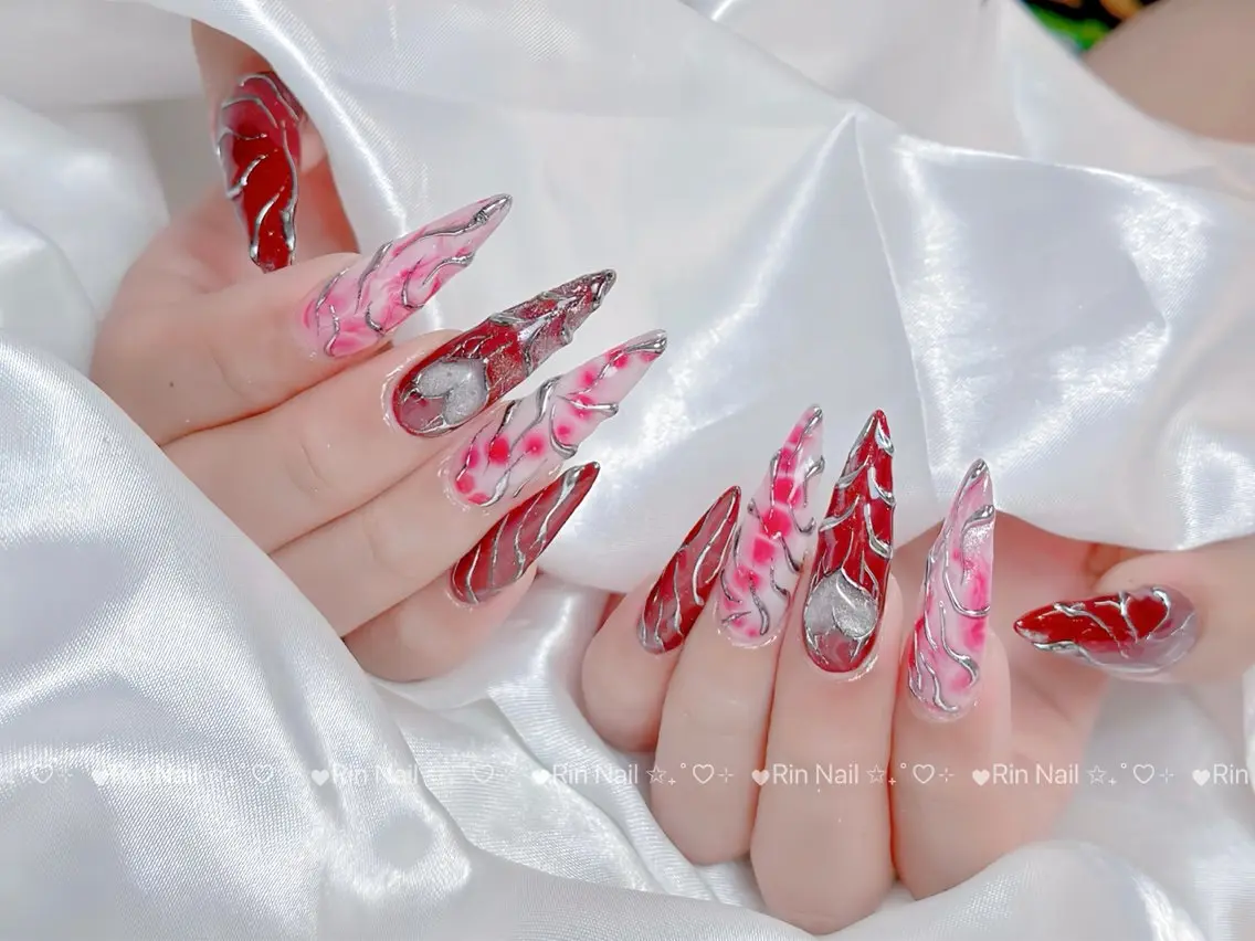 ネイル オーロラネイル ブルー フットネイル ジェルネイル 氷ネイル・うるうるネイル ハンドネイル Rin Nail 新大久保店のネイルデザイン