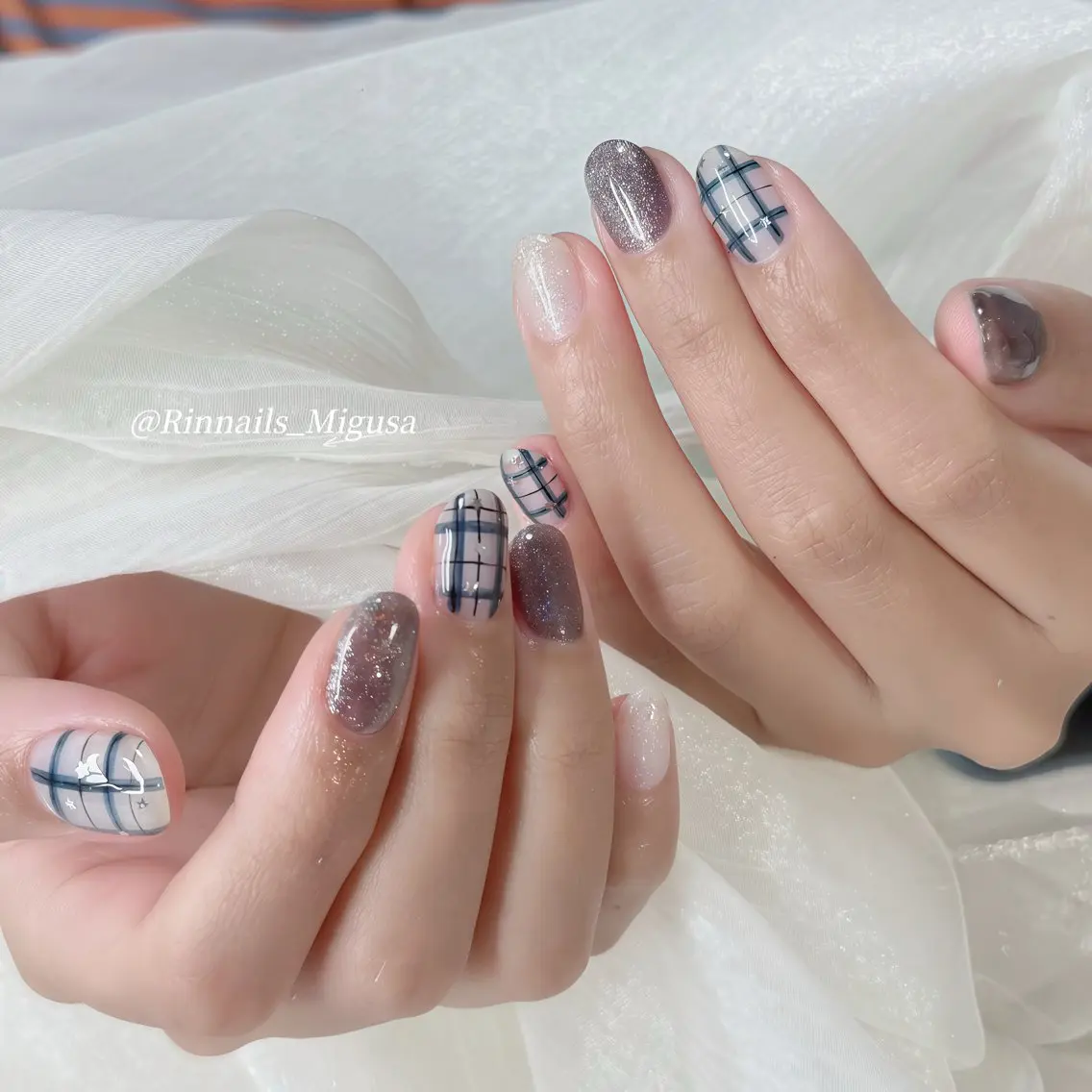 ショート 韓国風ヘア RIN NAILS ᥫ᭡Migusaのネイルデザイン