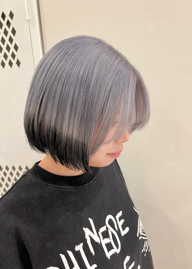 ショート カラー グラデーションカラー ヘアカラー トリートメント 興津/韓国レイヤー ダブルカラー美髪縮毛のヘアスタイル