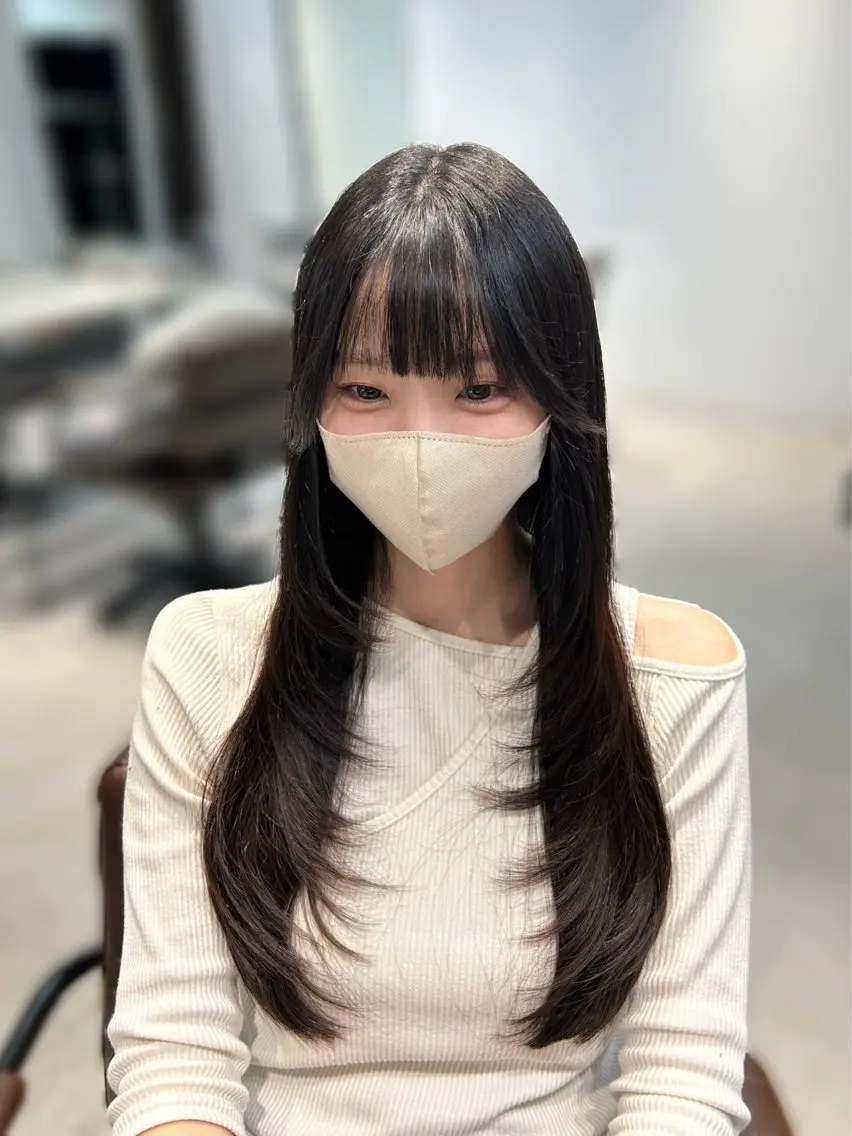 ロング ninaアイドル前髪 ×透明感🎀のヘアスタイル