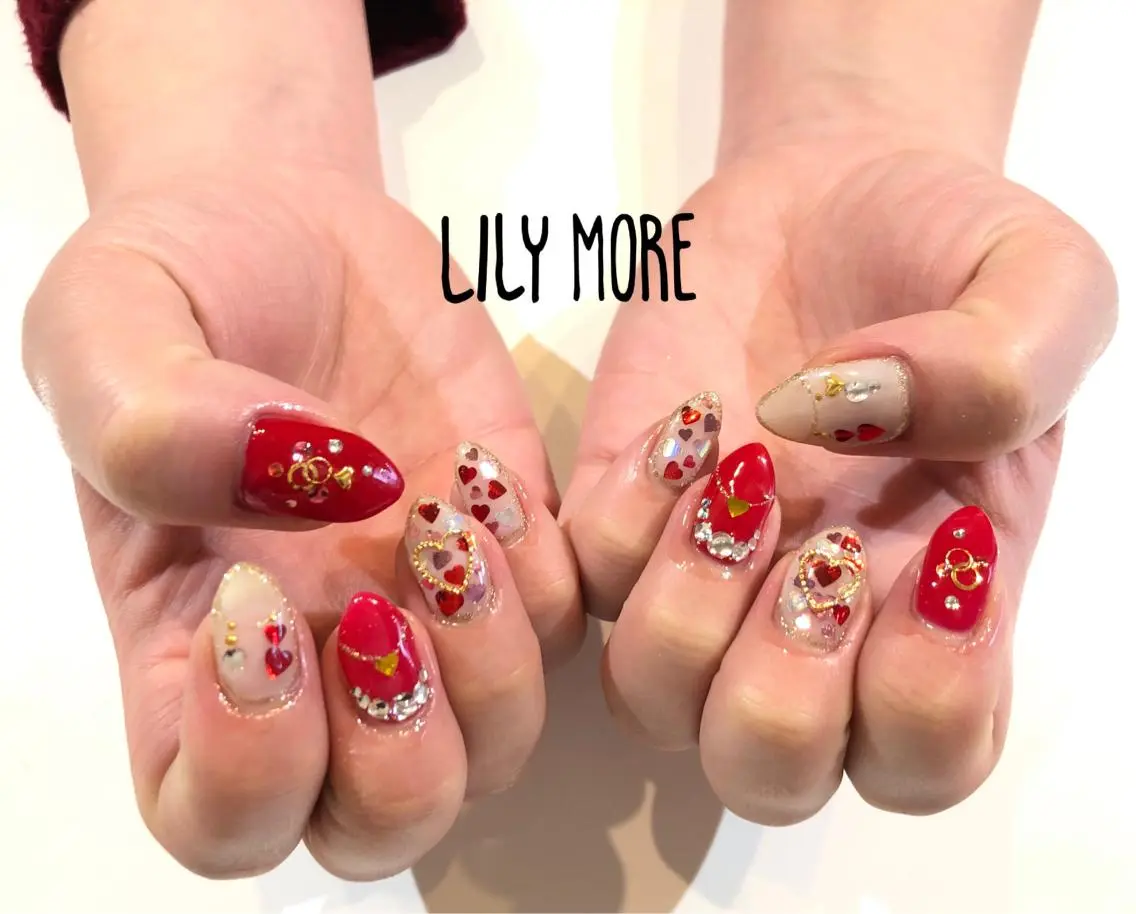 ネイル ハート Lily closetのネイルデザイン