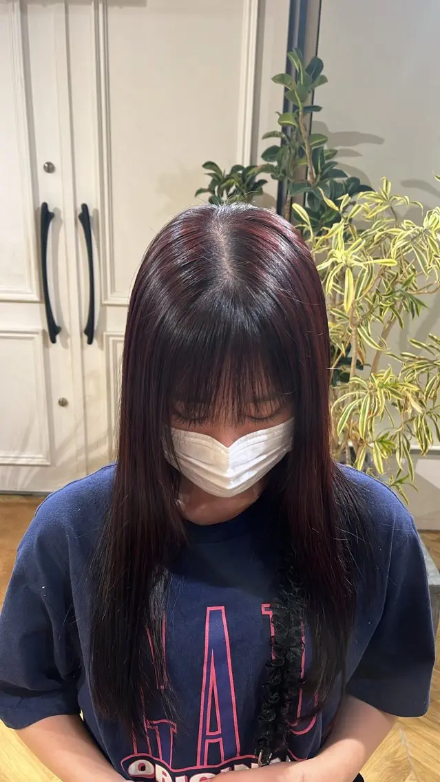 ロング カラー ボルドーカラー 透明感カラー 【yate'】rinのヘアスタイル