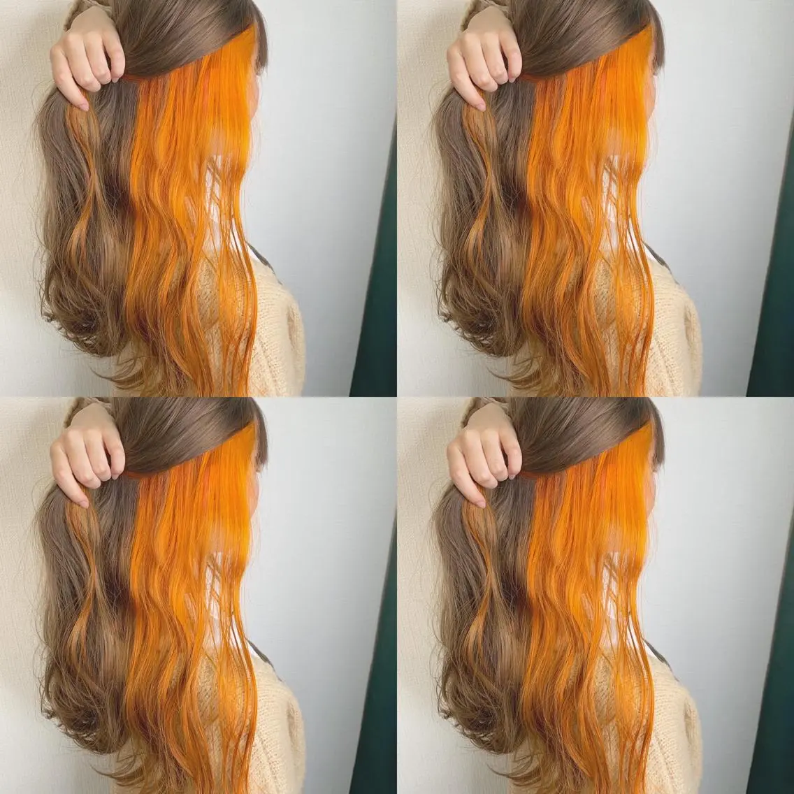 ロング アッシュ ハイライト シースルーバング ヘアカラー 佐藤 香太のヘアスタイル
