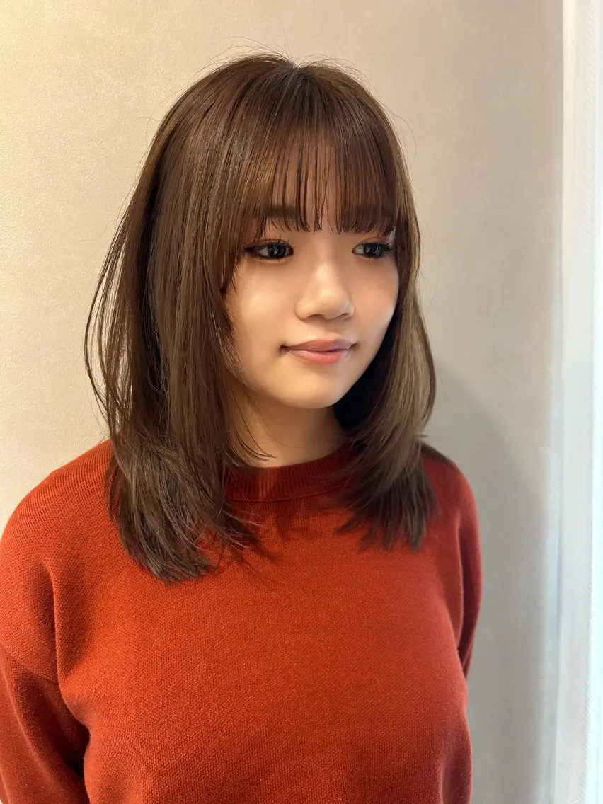 ミディアム カラー レイヤーカット カット トリートメント hubhair レイヤー/透明感のヘアスタイル
