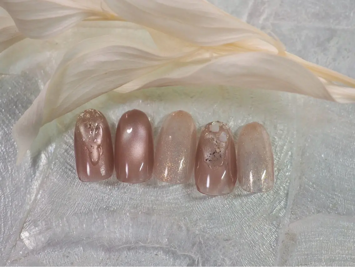 ネイル オーロラネイル 桜ネイル フラワーネイル フットネイル フレンチネイル kiki nail たまプラーザのネイルデザイン