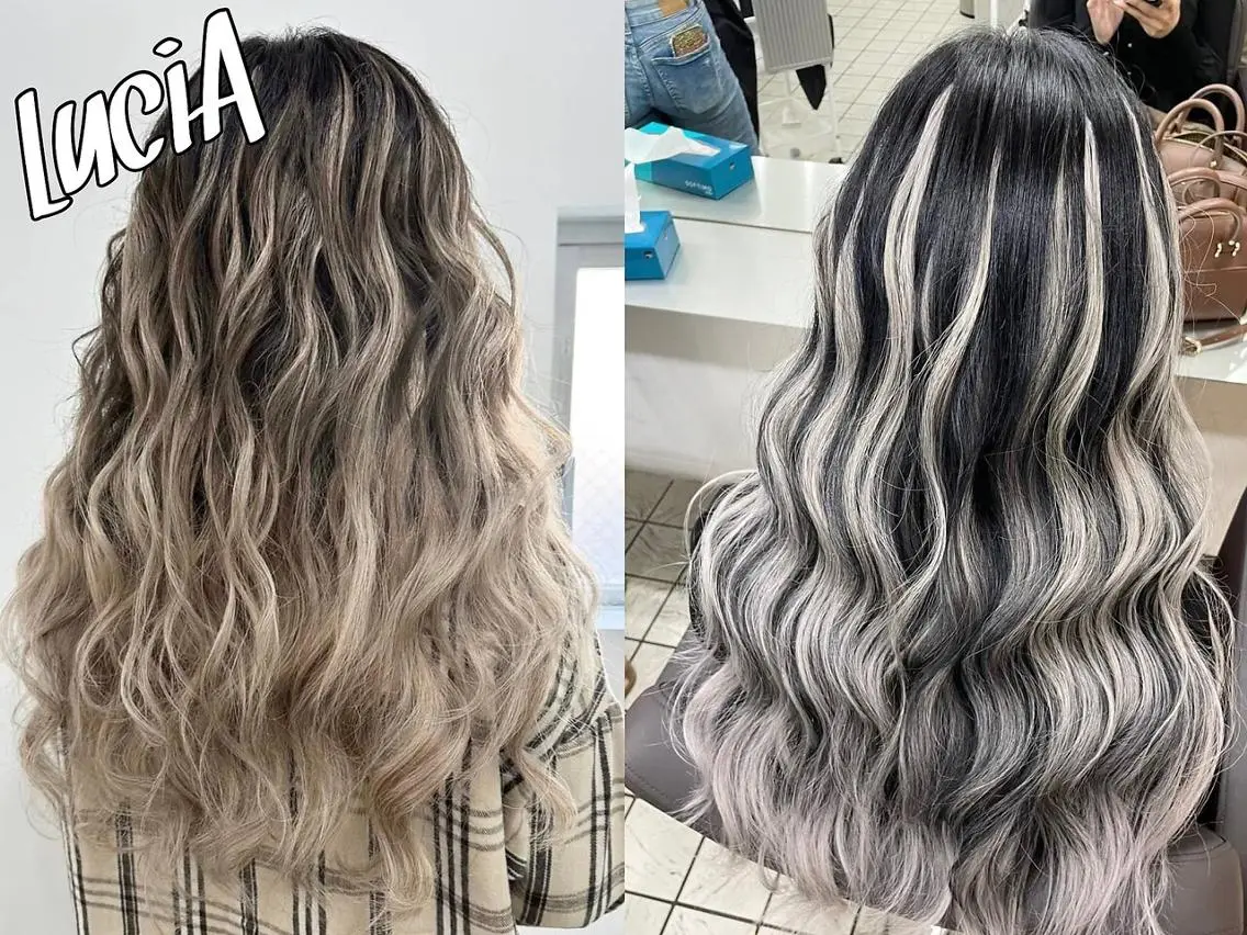 ロング カラー ヘアアレンジ ブリーチ エクステ MISAKIエクステ ブリーチ\5900のヘアスタイル
