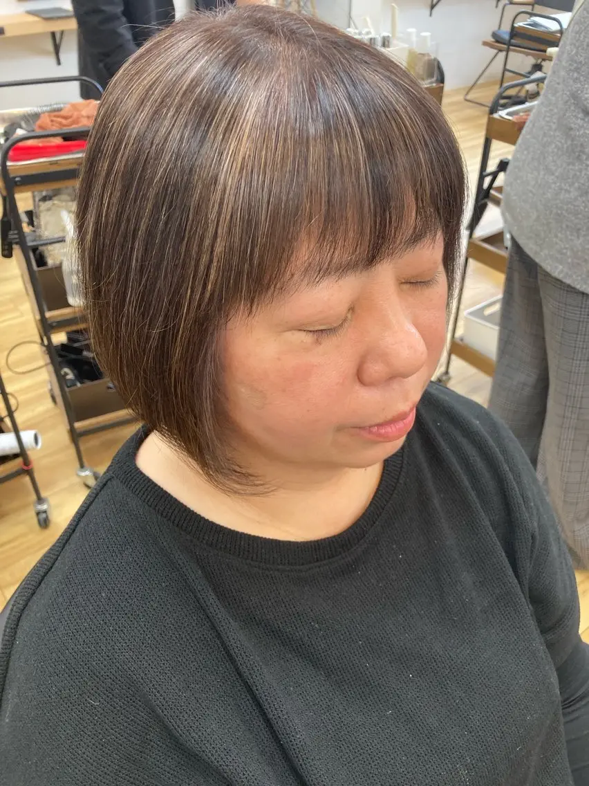 ショート カラー 透明感カラー ハイライトカラー ハイライト ヘアカラー 大野 まゆのヘアスタイル