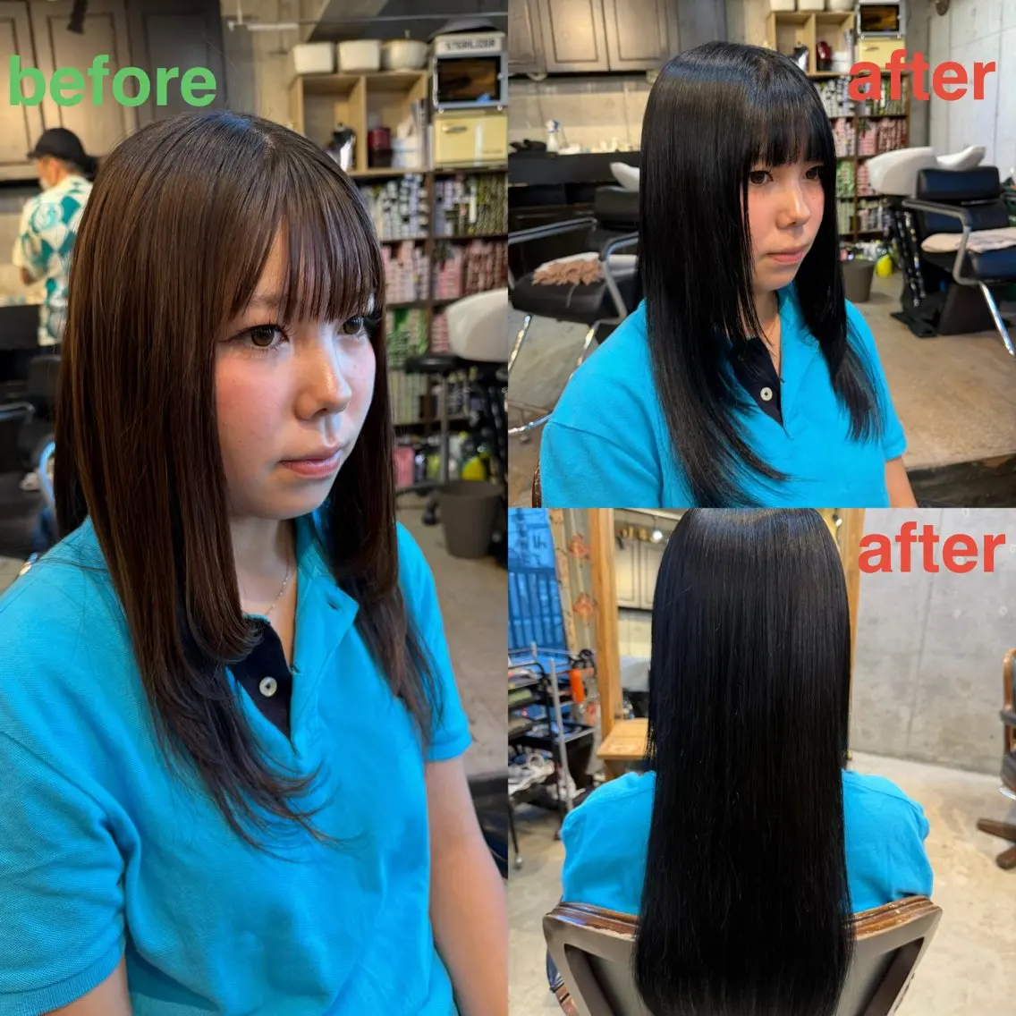 セミロング カラー ヘアアレンジ 黒髪 ブラウンカラー レイヤーカット カット ヘアカラー トリートメント 🍀Ryosuke 🍀のヘアスタイル