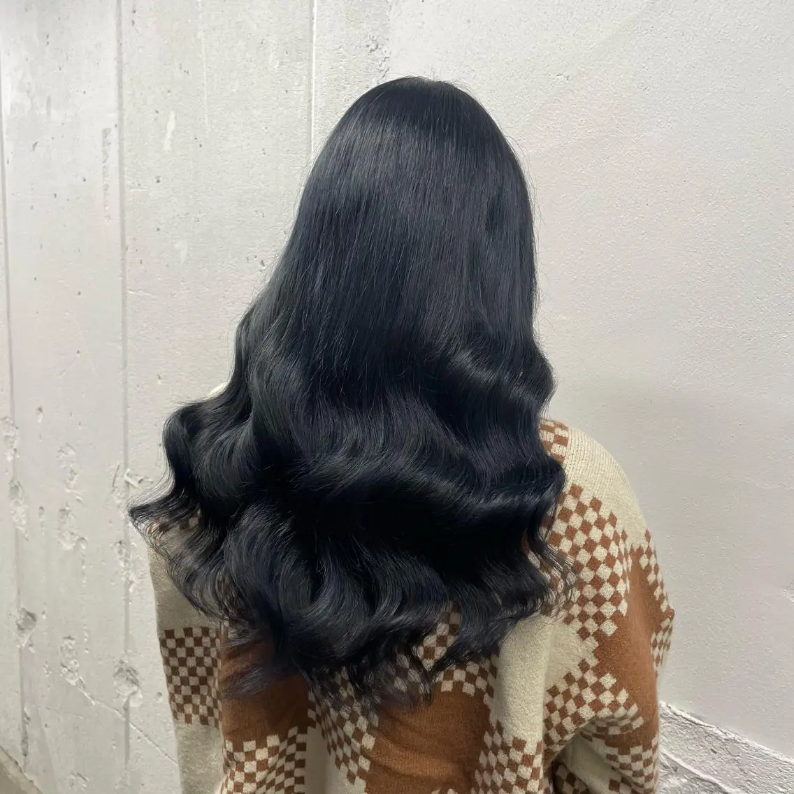 ロング カラー シールエクステ バレイヤージュ ミストバング 黒髪 ブルーカラー ヘアカラー エクステ 🧡艶髪/エクステ 🫧🧡YUKI❄️のヘアスタイル