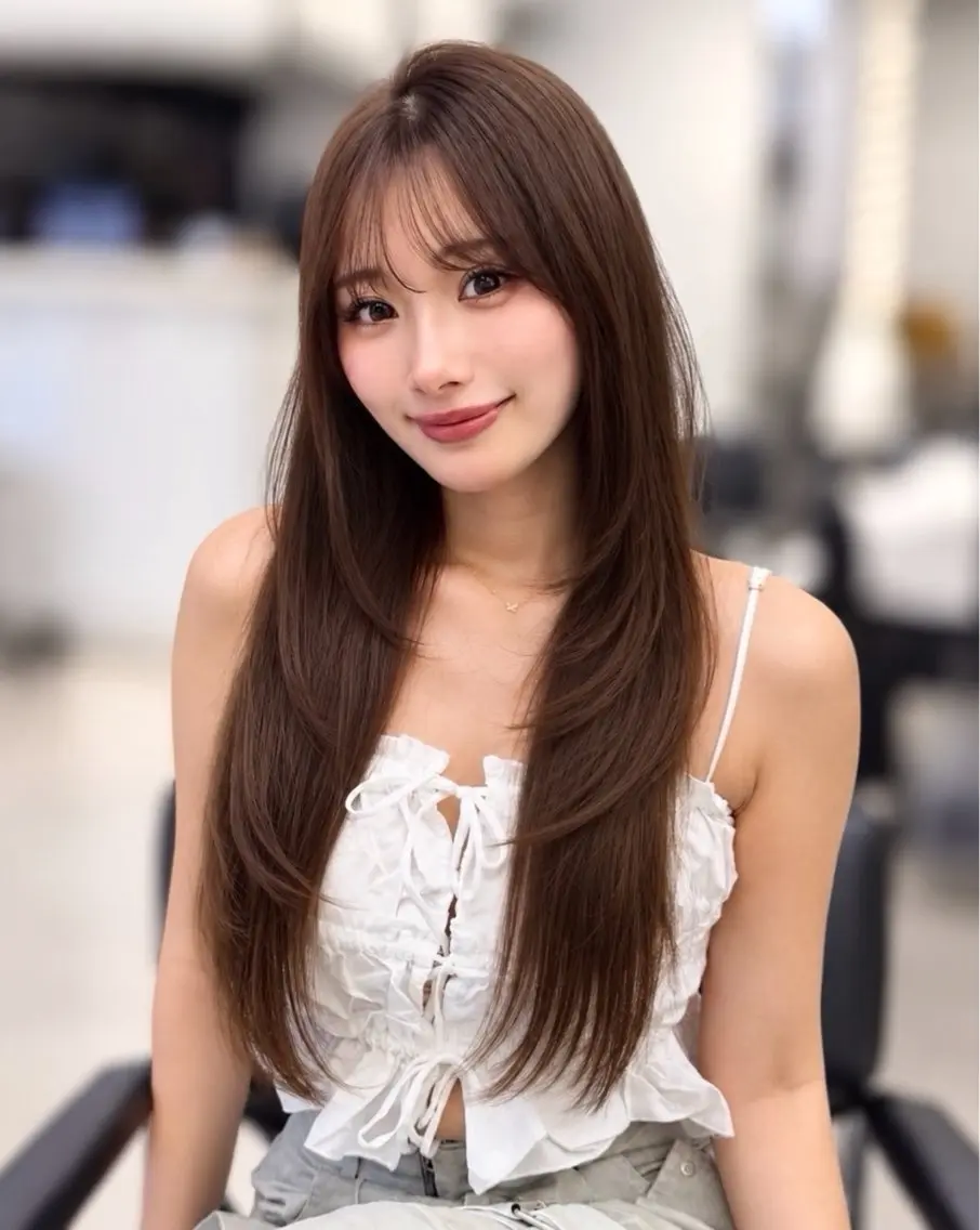 ロング カット ヘアカラー トリートメント 🫧とぅるん艶髪🫧 透明感カラー×猿渡のヘアスタイル