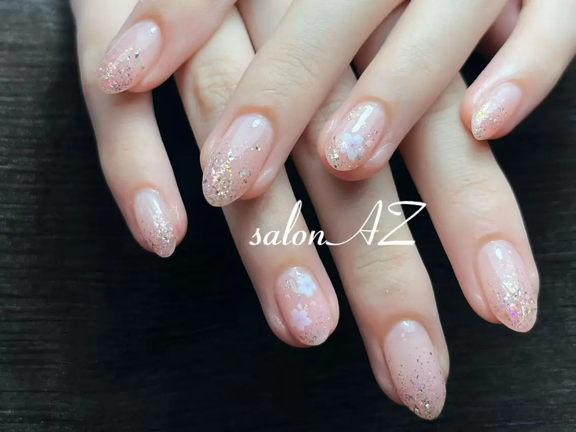 ネイル 長さ出し フットネイル フレンチネイル マグネットネイル ニュアンスネイル ハンドネイル salon AZのネイルデザイン