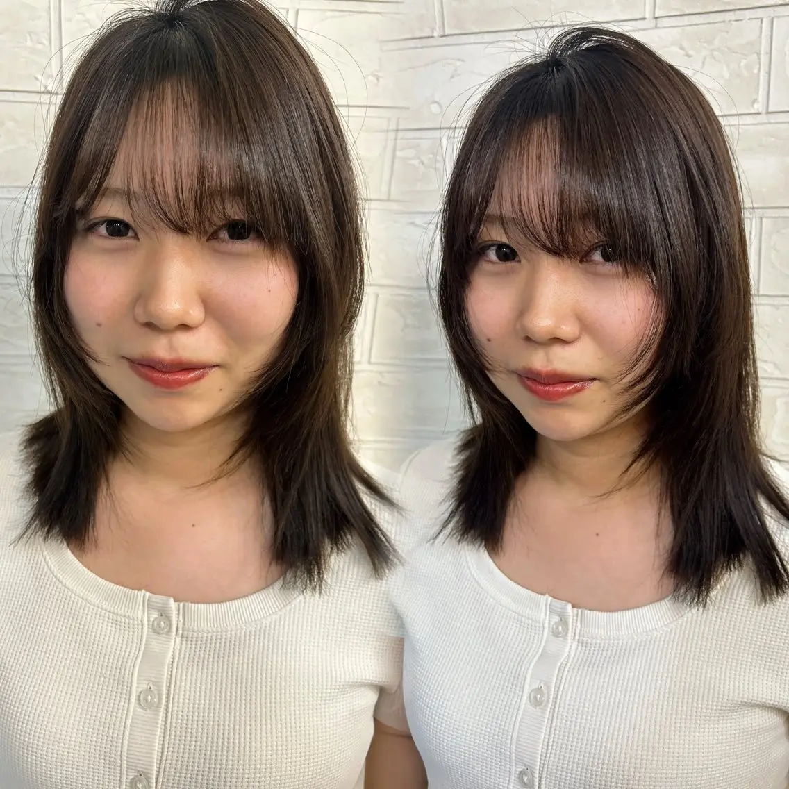 ミディアム カット ヘアカラー トリートメント LUAU ノムラカリンのヘアスタイル