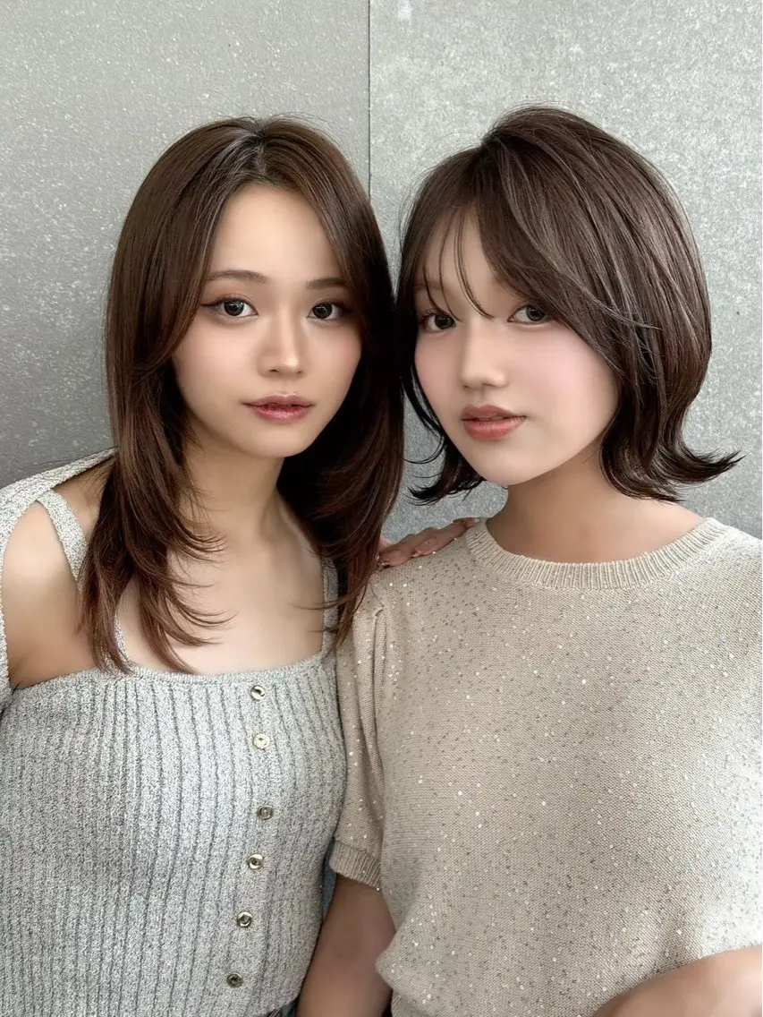 ロング カット ヘアカラー トリートメント さくら/似合わせレ イヤー/艶カラー🖤のヘアスタイル