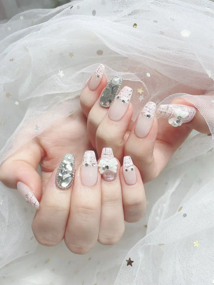 ネイル ツイードネイル ハンドネイル ジョリ kasumi🌹💅のネイルデザイン