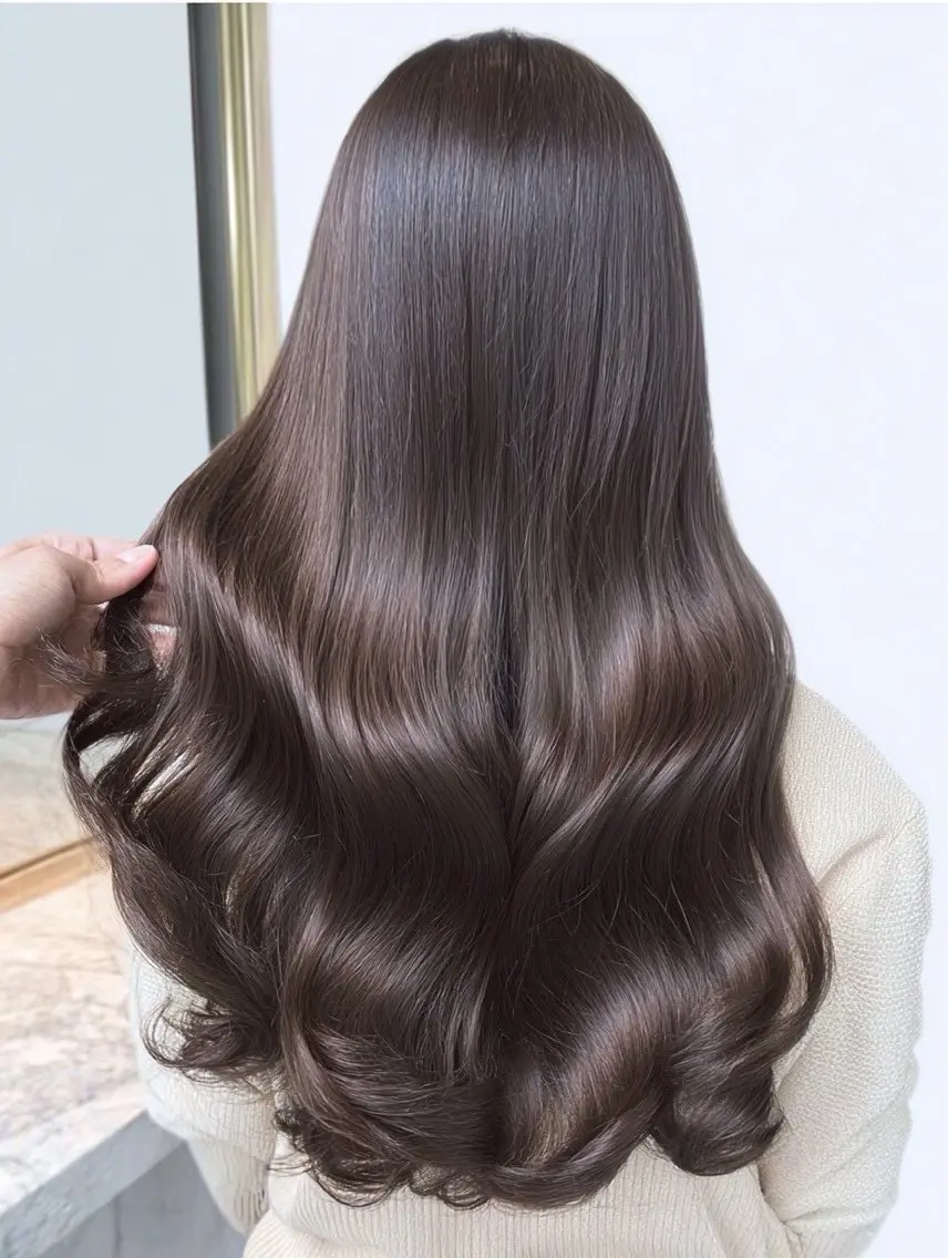 ロング カラー ヘアカラー 韓国×艶ハイトーンが かわいい✨️リオ🍒のヘアスタイル