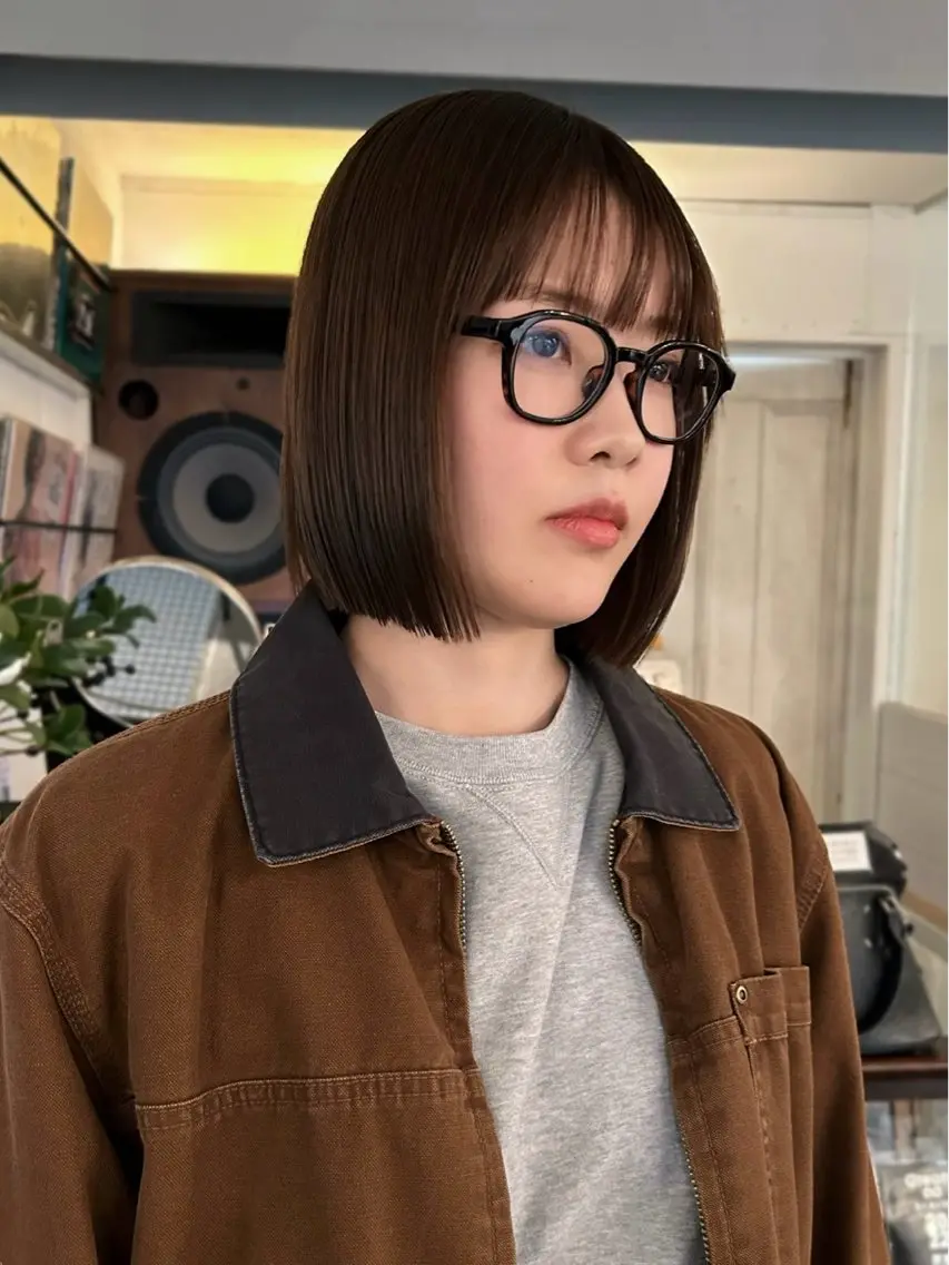 ショート 切りっぱなしボブ ボブ 暖色カラー🧡 ボブ🧚‍♀️マナのヘアスタイル