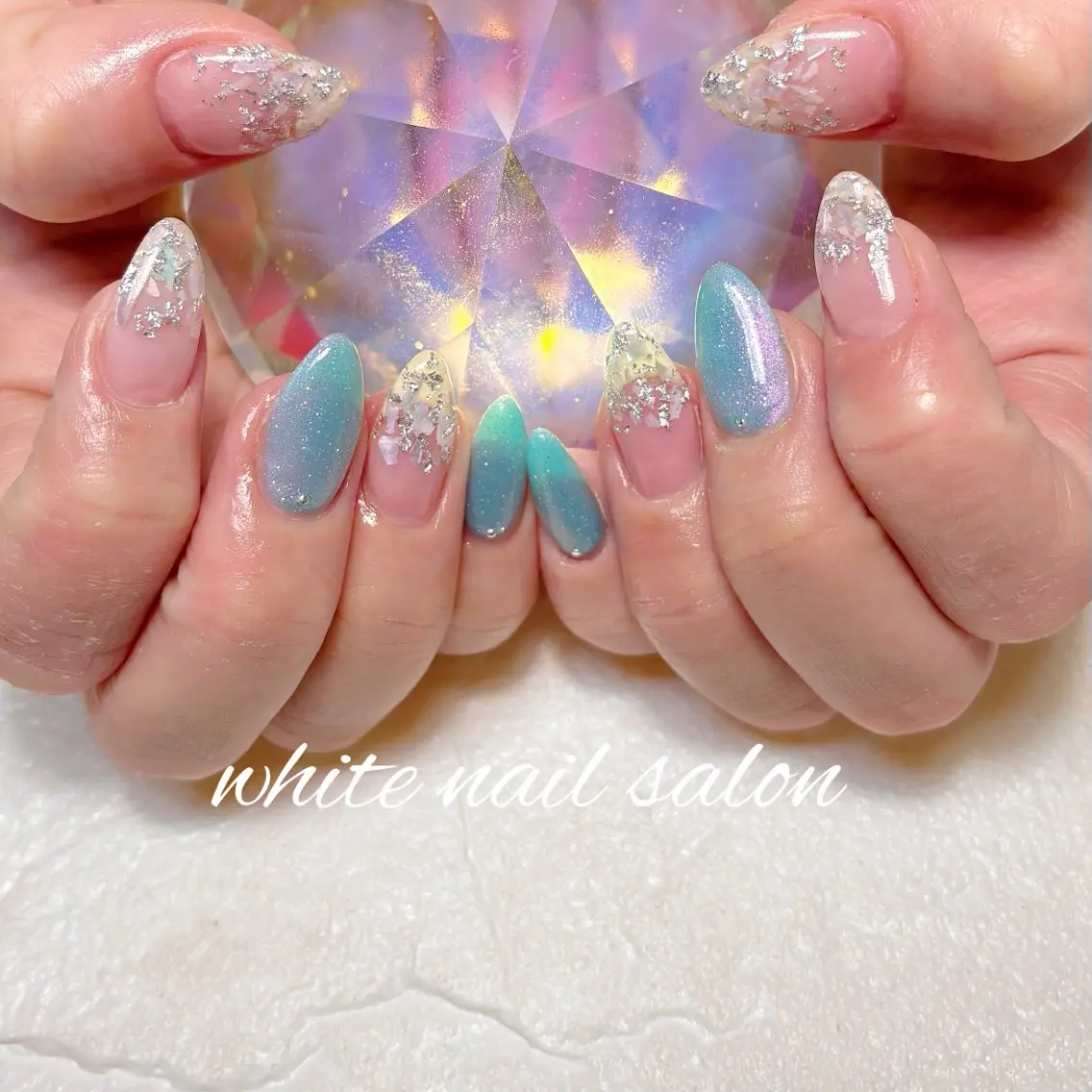 ネイル フットネイル ラメ(グリッター) ハンドネイル white nail salonのネイルデザイン